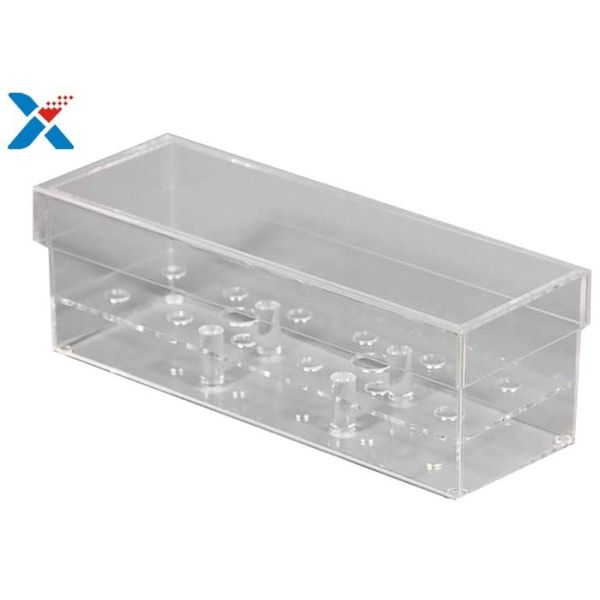 Rectangle Acrylic Flower Box 12 24 36 Holes Rose Flower Box With Lid Durable