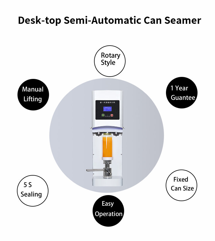 High Speed Semi Automatic Soda beer Canning Machine Bottle Sealing Machine