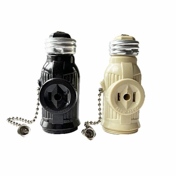 Pull Chain Light Switch Lamp Holder Electric Plug Socket