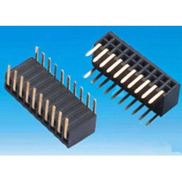 Pitch 1.27mm 2*10P 90° Female socket header Connector Black Gold-plated