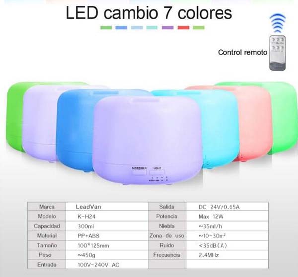 500ml Aromatherapy Essential Oil Diffuser Humidifier Room Decor Lighting with 7 LED Color
