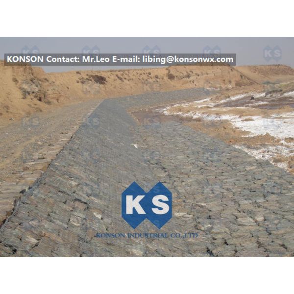Monolithic Galvanized Iron Wire Hexagonal Welded Mesh Gabions Retaining Wall
