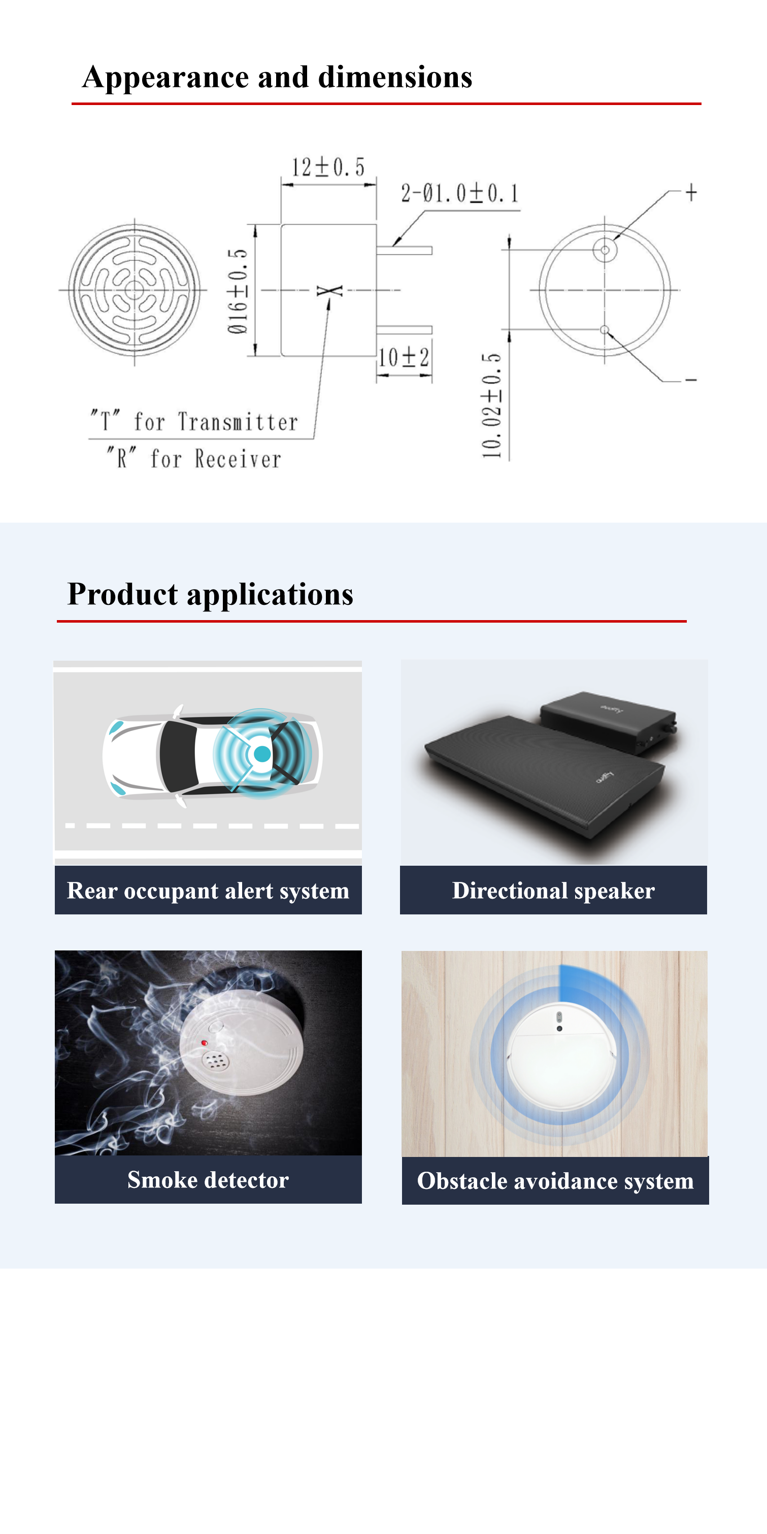 Open Type Ultrasonic Transceiver Sensor 10mm Distance Ultrasound Proximity Sensor