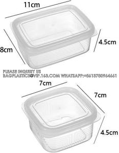 China Leakproof Food Container Refrigerator Food Container Sealed Lid Large Capacity Transparent Storage Box Coarse wholesale