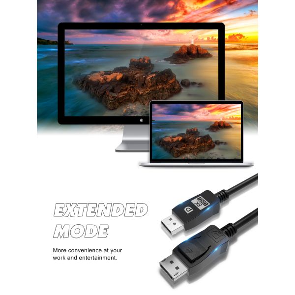 ABS Housing Dp 1.2 Cable , OCC 32.4Gbps 8k Displayport Cable