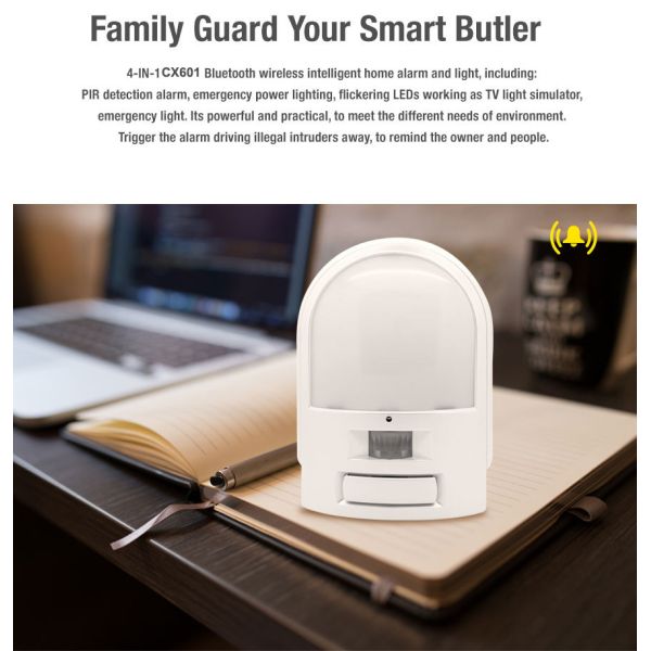 4-IN-1 Bluetooth Smart Family Electric Home Alarm LED Light with Motion Sensor CX601