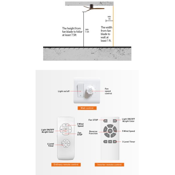 CE UL ROHS 18w Remote Silent Ceiling Fan With Light Bedroom Ceiling Fan Light