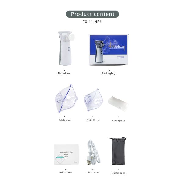 Li Battery Operated Portable Mesh Nebulizer For Travel Waterproof