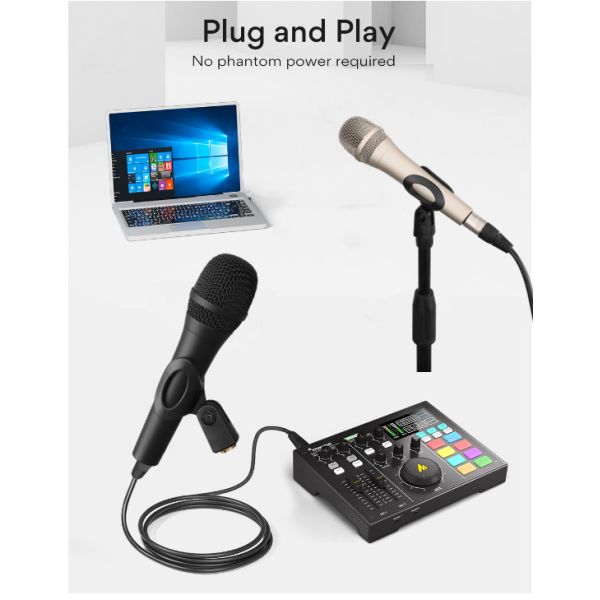 Party 65dB SNR wired Condenser Microphone With Sound Card CE ROHS