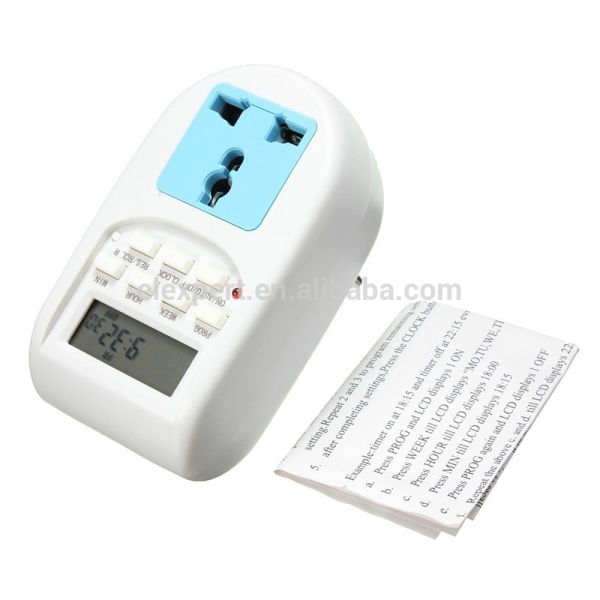 AL-06 220V LCD Display Universal European Plug Socket Plug In Timer