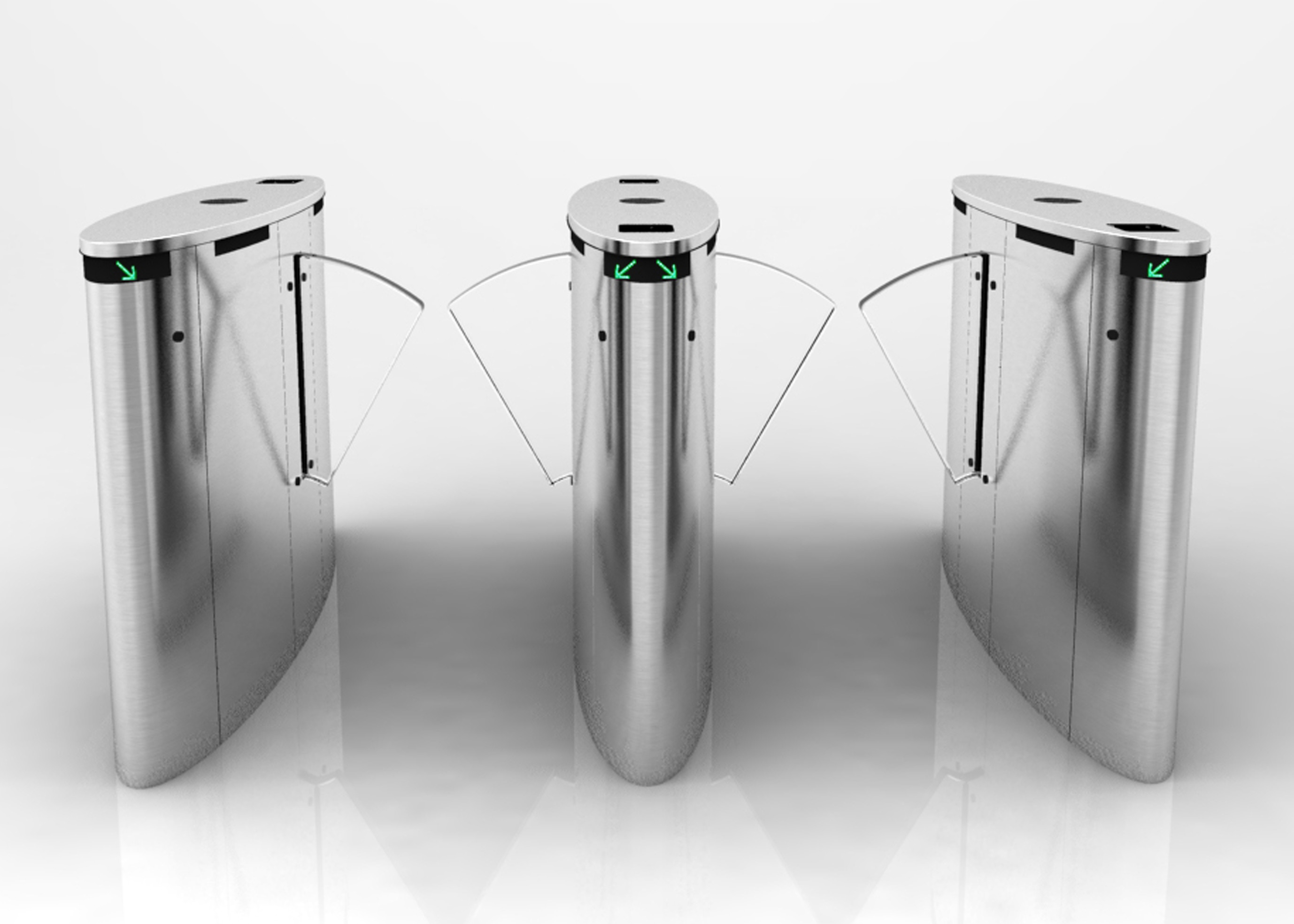 China Automatic Bank Waist High Turnstile , Fingerprint Reader Retractable Flap Barrier wholesale