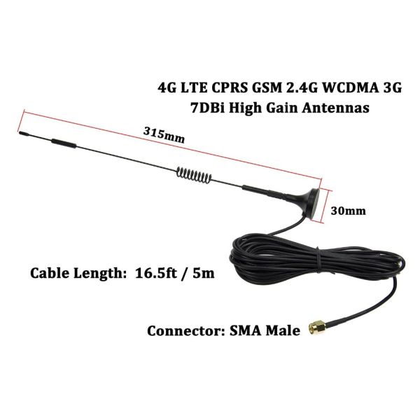 Vertical Polarization Type 9dbi Spring 4G LTE Antenna for Mobile Phone Signal Receiver