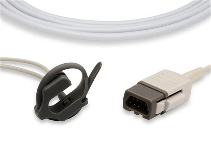 GE Ohmeda OXY F4 MC Adult Spo2 Sensor For Patient Monitor Soft Tip Grey White Color