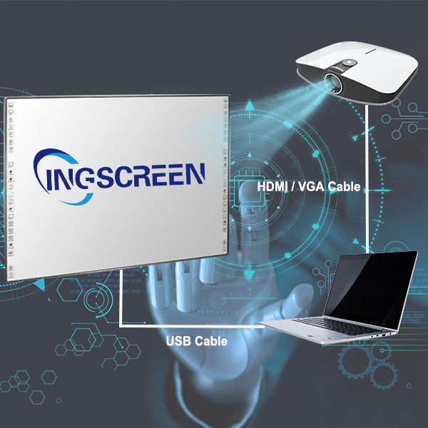 Portable Digital IR Interactive Whiteboard 106 Inch Smart Board For Teaching