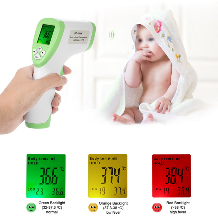 Portable Non Contact Body Thermometer With LCD Crystal Digital Display