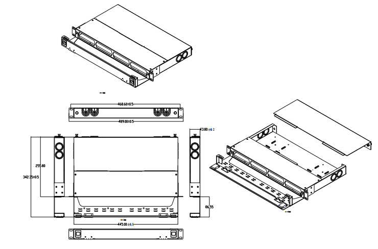 1U 19 Inch 96 Cores MPO MTP Rack Mount Patch Panel For Data Center