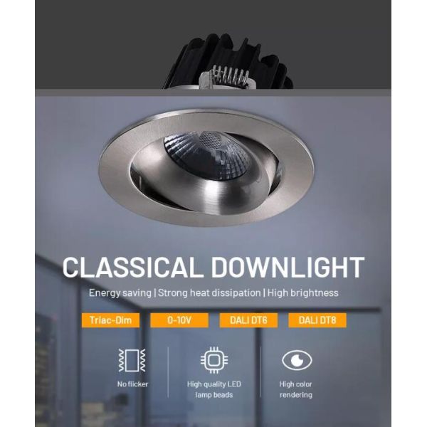 Smart Control Dim To Warm Round Down Light Height 58mm Zigbee Non Flicker