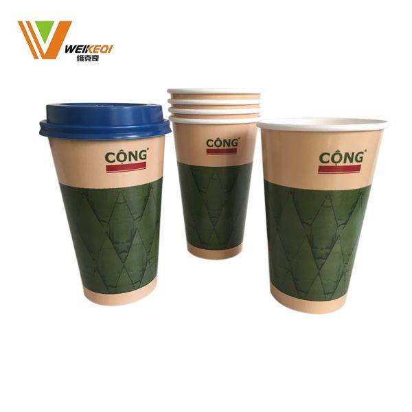 Custom Logo Disposable Single Wall Paper Cup 4oz-32oz with Lid