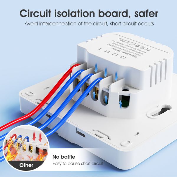 Tuya Zigbee switch No Neutral Wire100-250v Voice App Alexa Google Home No Capacitor Required Smart Home Light Touch EU Switch