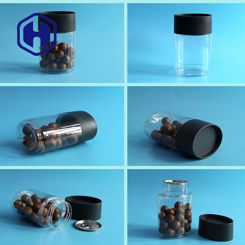 Empty Almond Nuts Biscuits Oval Plastic PET Jar Stackable 716ml