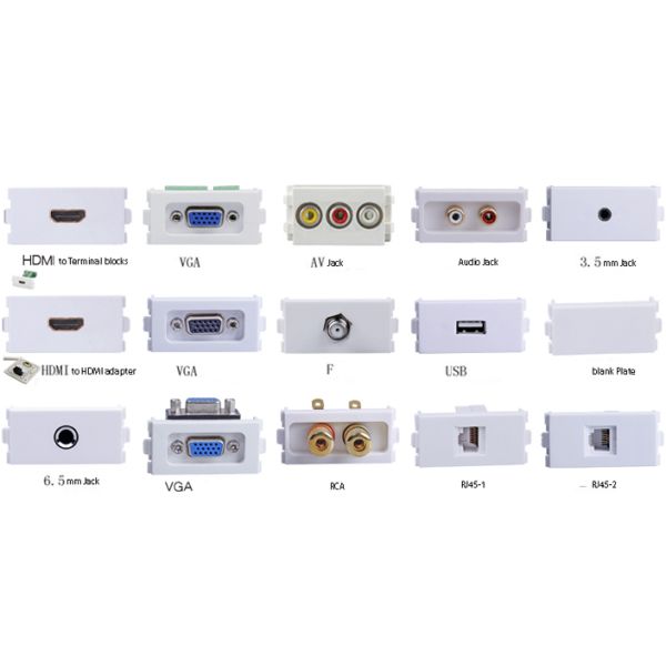 VGA HDMI Audio RCA Faceplate Wall Plate Outlet Terminal Block Socket Panel