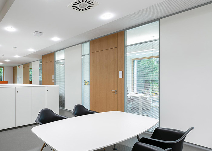 Aluminum Frame Glass Double Swing Door with Fingerprint Lock