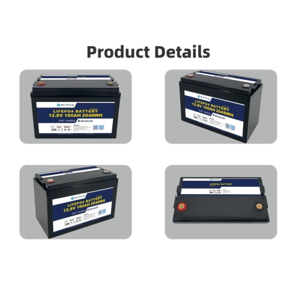 Cells Balancing Protection IP65 Smart 12V160Ah LiFePO4 Bluetooth Lithium Battery