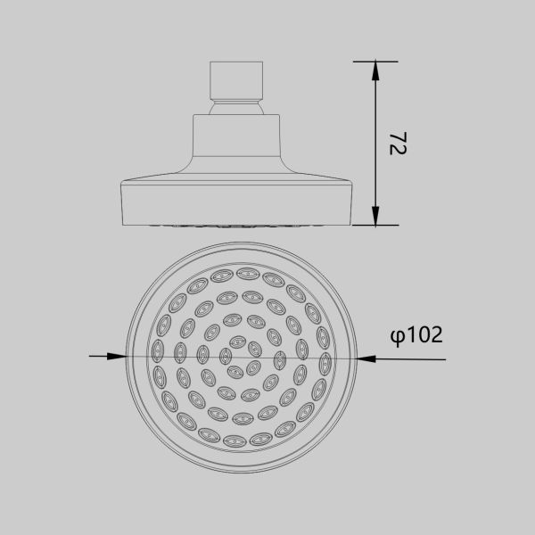 Adjustable Ball Joint Rainfall Shower Head 1.8GPM Fixed Showerheads