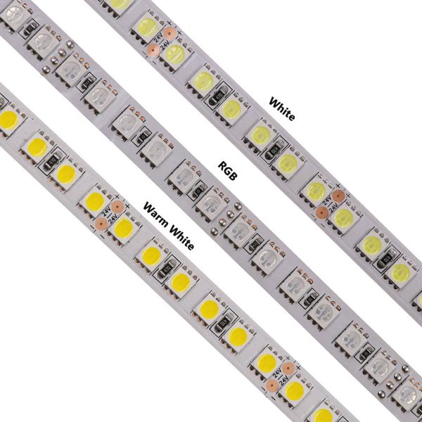 5 Meters High Lumen Ribbon 24 Volt Led Tape Light Waterproof SMD 5050