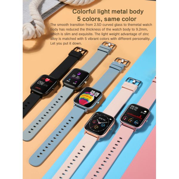 TFT 240*240 Square Shape Smartwatch Fitness Tracker Blood Pressure