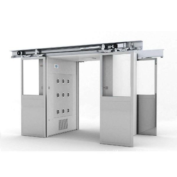 SUS304 2 Filters 60Hz Cargo Air Showers Rolling Sliding Door AC220V