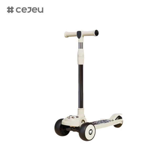 CJ-E300-2, panda pattern, with lights, music, handle can be adjusted 68-85cm, children of different heights can play