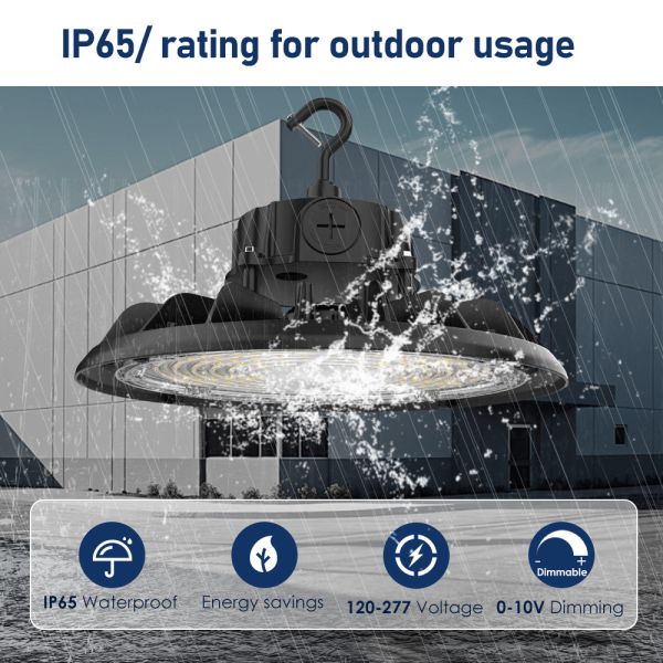 UL DLC 100W 200W 300W Dimmable IP65 Highbay UFO Light for Industrial Warehouse
