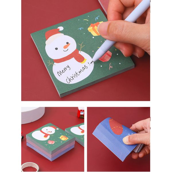 Self Adhesive Christmas Sticky Note Pads Memo Notebook 8cm X 8cm