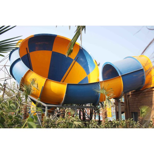 Super Tornado Fiberglass Water Slides 14.6m Platform Height for Themed Water Park