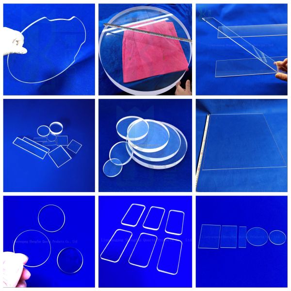 Slotted Quartz Glass Sheet Fused Quartz Window Factory Custom High Temperature High Permeability