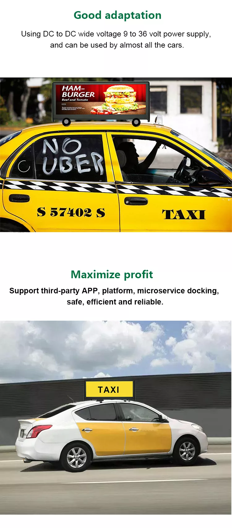 4g IP65 Waterproof Taxi Led Screen Car Top Led Advertising