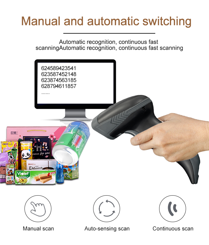 Good Price Handheld Wired 2d Qr Lecteur Code bar Use with Thermal Printer for Pos