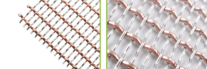 Woven Type Crimped 0.8mm Decorative Metal Mesh Screen 6meter Length