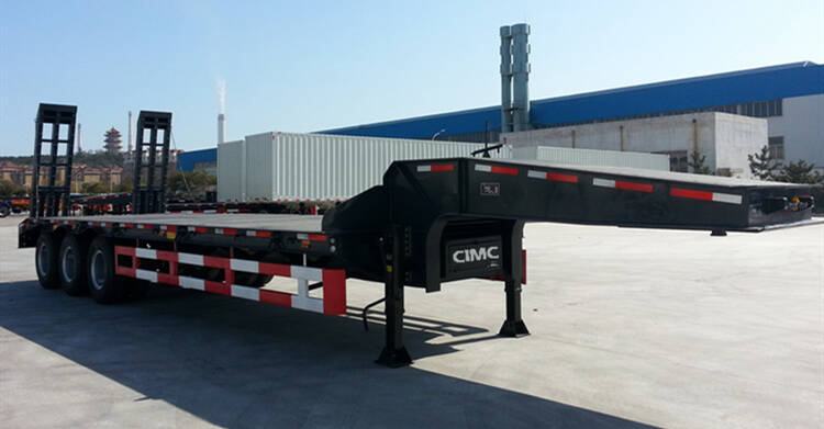 Flat Deck Hydraulic 100Ton Low Loader Semi Trailer
