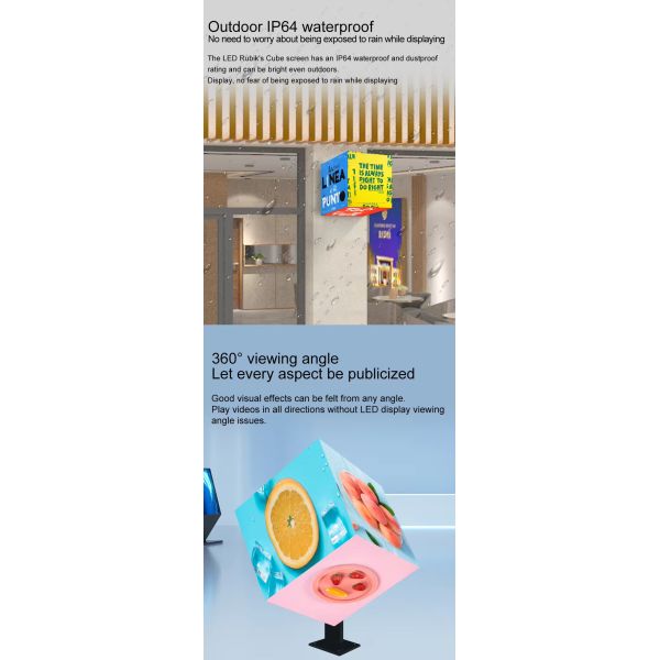5 Sided P2.5 Outdoor Cube LED Display Screen Cube Video Wall For Exhibition Hall