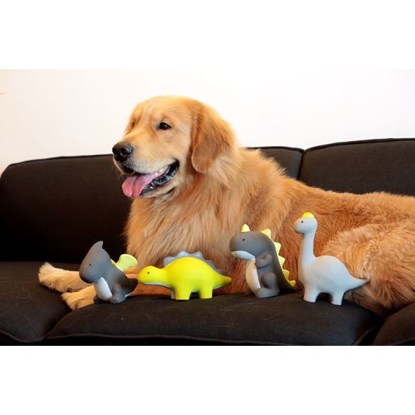 Chew Proof Durable Dog Toys For Big Dogs Squeaky Rubber Latex Puppy Dinosaur