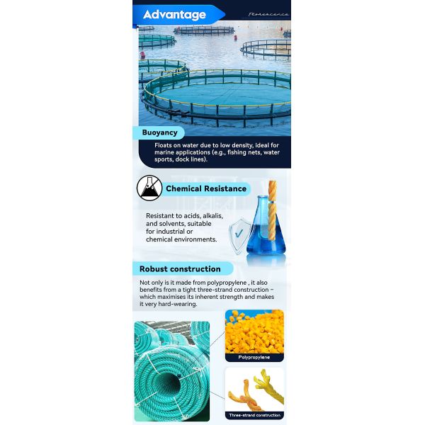 Customized Floating 3 Strand Polysteel Aquaculture /Fishery Rope With High MBL Made in Florescence