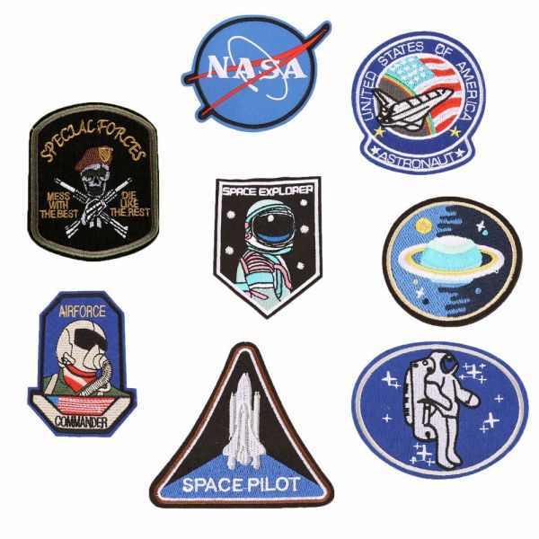 Iron - On Sewing Embroidered Flag Patches Laser Cut Merrow Edge With Backing