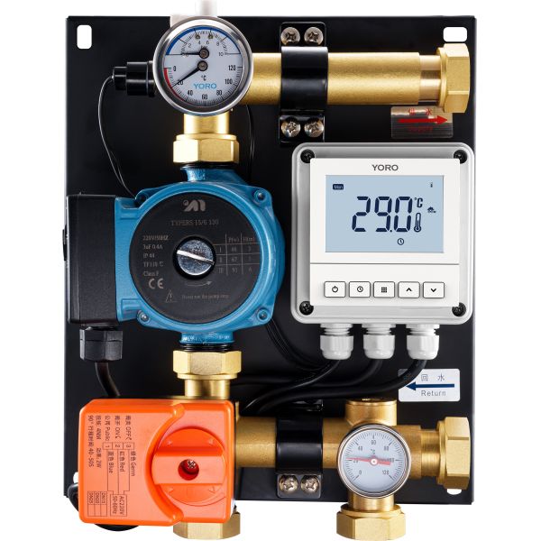 8102 Water Mixing Center DN25 with Automated Manual Supply Switch Ball Valve and Central Linkable Temperature Controller