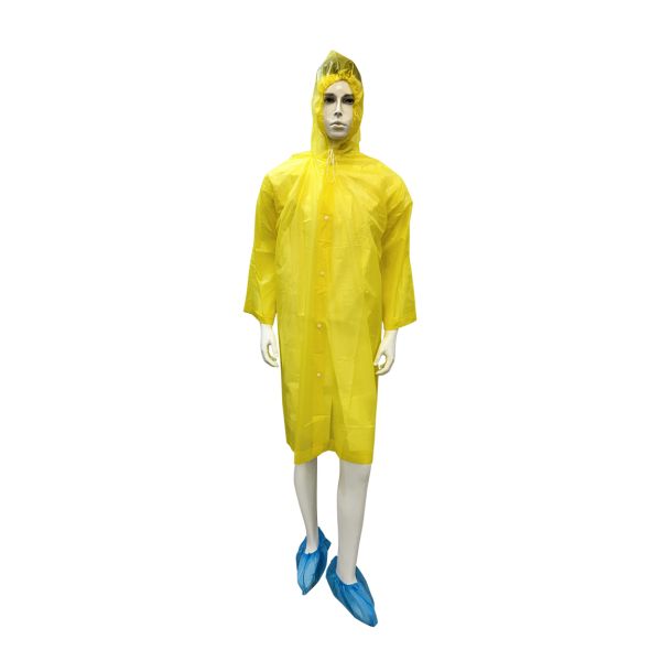 waterproof colorful Disposable Use EVA Raincoat With Elasticated Hood