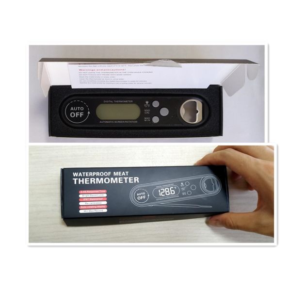 Auto Rotation Kitchen Instant Read Thermometer With Stainless Steel Probe