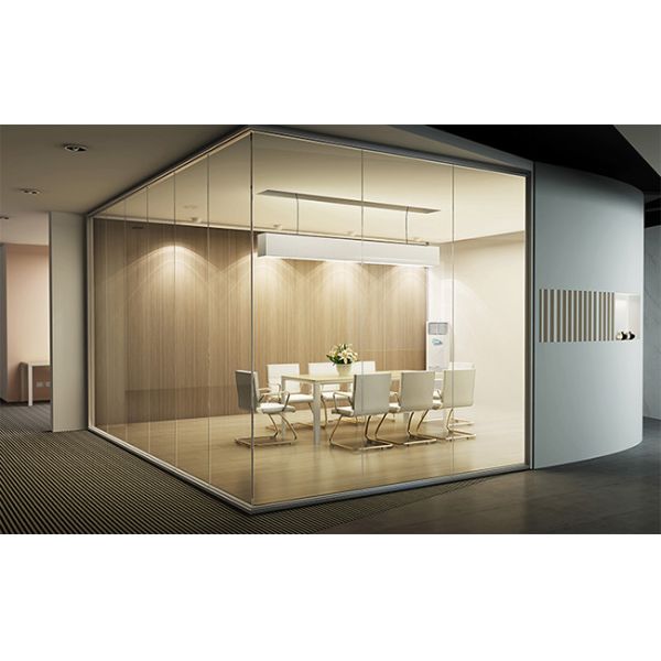 Full Height 12mm Glass Partition Edgeless Demountable Wall Panels