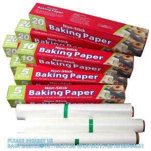 China 5m 10m 20m Food Oil Proof Tray Household Cake Silicone Paper In Roll With Metal Sawtooth Baking Paper Rolls wholesale