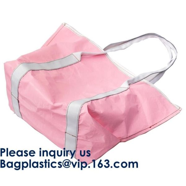 Tyvek Reversible Reusable Shopping Tote Beach Pool Travel Bag Ultra Soft FOLDABLE Material,Reusable Grocery Bag, Easily